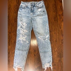 American Eagle Outfitters Blue Relaxed Jeans with Vintage Distressing